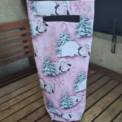Hot Flaschentasche 38x10x8 cm – Geschenktasche Flaschenbeutel mit Pinguin Motiv Geschenkverpackungen