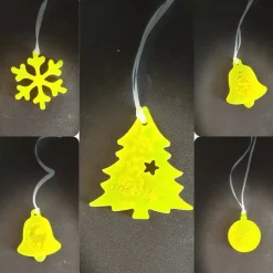 Online Fünf Anhänger für Weihnachten aus Resin Gießharz GELB Weihnachtsdeko