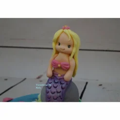 Best Fondant , Tortendeko , Taufe , Geburtstag ,Geburt Tortentopper Mermaid Meerjungfrau Nixe Tortendekoration