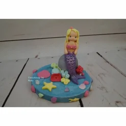 Best Fondant , Tortendeko , Taufe , Geburtstag ,Geburt Tortentopper Mermaid Meerjungfrau Nixe Tortendekoration