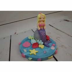 Best Fondant , Tortendeko , Taufe , Geburtstag ,Geburt Tortentopper Mermaid Meerjungfrau Nixe Tortendekoration