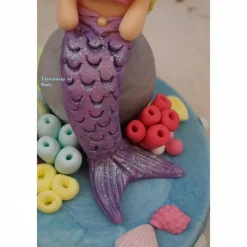 Best Fondant , Tortendeko , Taufe , Geburtstag ,Geburt Tortentopper Mermaid Meerjungfrau Nixe Tortendekoration