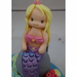 Best Fondant , Tortendeko , Taufe , Geburtstag ,Geburt Tortentopper Mermaid Meerjungfrau Nixe Tortendekoration