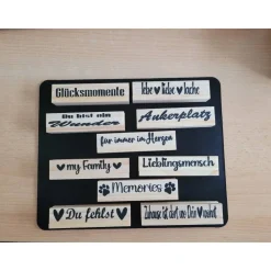 Sale Fotohalter, Kartenhalter  mit verschiedene Sprüche  ,  aus Holz Glückwunschkarten