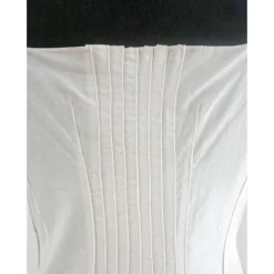 Best FRAUEN KLEID mit FALTEN Unikat lang weiß mit schwarzem Siebdruck Hochzeitskleider