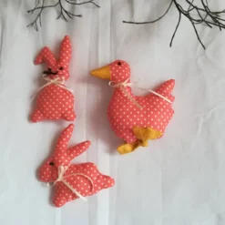 Frühlings - Osterdekoration, 3 - teiliges Set, Stoffhühner, Frühlings - Osterdekoration Osterdeko