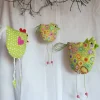 New Frühlings - Osterdekoration, 3 - teiliges Set, Stoffhühner und Gans, Frühlings - Osterdekoration zum Anhängen Osterdeko