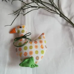New Frühlings - Osterdekoration, 3 - teiliges Set, Stoffhühner und Gans, Frühlings - Osterdekoration zum Anhängen Osterdeko