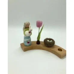 Sale Frühlingsarrangement für den Jahresring, Filzfiguren Grimmsring, Jahreszeitenfeen, Frühlingsfee, Osterkind Frühling