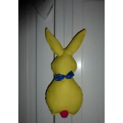 Osterdeko|hessmade Friedens-Oster-Hase in gelb/blau