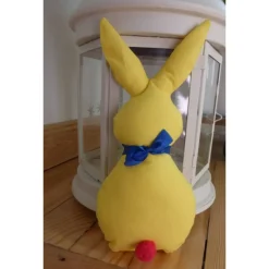 Osterdeko|hessmade Friedens-Oster-Hase in gelb/blau