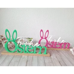 Outlet Frohe Ostern 3D Druck Schriftzug auf einer Holzleiste / Deko / Geschenk Ostertischdeko