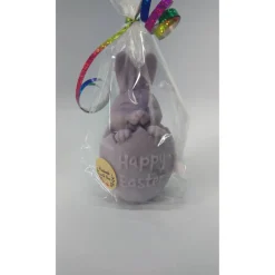 Frohe Ostern Kerze, Hase im Osterei, verschiedene Farben Osterkerzen