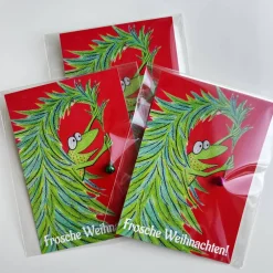 Clearance Frosche Weihnachten - die klingelnde Weihnachtskarte, Weihnachten, Postkarte mit Glöckchen, Weihnachtskarte, Frosch Kart Weihnachtskarten
