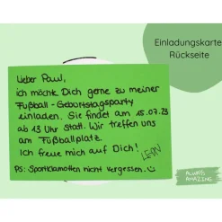 Einladungskarten|Always Amazing GbR Fußball Einladungskarten | Bastelset | Fußballkarten | Kleiner Kicker