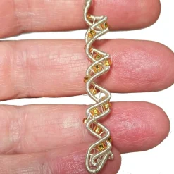 Best Funkelnde Spiralperlen Set handgewebt silberfarben Glasperlen goldfarben bicolor handmade Brautschmuck Zopfperle Haarschmuck & Kopfputz