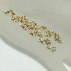 Best Funkelnde Spiralperlen Set handgewebt silberfarben Glasperlen goldfarben bicolor handmade Brautschmuck Zopfperle Haarschmuck & Kopfputz