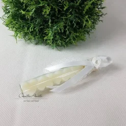 Discount Gastgeschenk mit 5 Seifenherzen i. Reagenzglas NATUR - Weiß - CREME Gastgeschenke