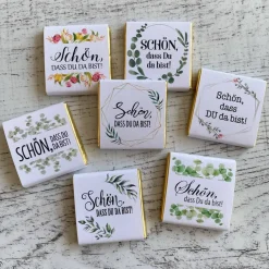 Best Gastgeschenk Taufe | Schokolade Schokotäfelchen | Schön, dass Du da bist! Dekoration