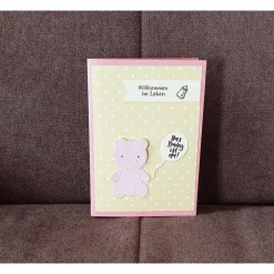 Clearance Geburt " Willkommen im Leben " Teddy  Glückwunschkarte Glückwunschkarten