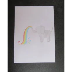 Best Geburtsbild Elefant mit Regenbogen personalisiert mit Namen Geschenke