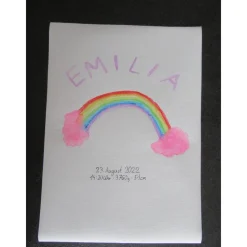 Clearance Geburtsbild Regenbogen personalisiert mit Namen Geschenke