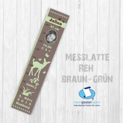 Sale Geburtsdaten Messlatte: Reh - braun grün Geschenke