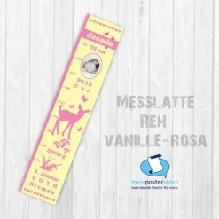 Hot Geburtsdaten Messlatte: Reh - vanille rosa Geschenke