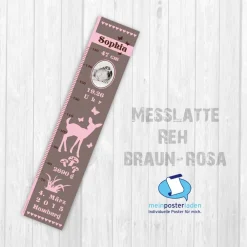 Hot Geburtsdaten Messlatte: Reh - braun rosa Geschenke