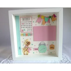 Geschenke|IdeenOase Geburtsrahmen/Geschenk zur Geburt/Taufe, Bilderrahmen für ein Mädchen, personalisiert mit den Geburtsdaten
