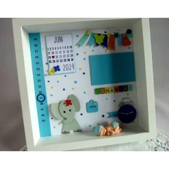 Clearance Geburtsrahmen/Geschenk zur Geburt/Taufe, für einen Jungen, Bilderrahmen personalisiert mit den Geburtsdaten Geschenke