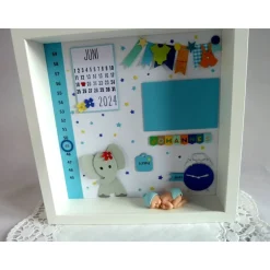 Clearance Geburtsrahmen/Geschenk zur Geburt/Taufe, für einen Jungen, Bilderrahmen personalisiert mit den Geburtsdaten Geschenke