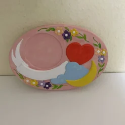 Online Geburtstafel bemalt  oder als Rohling ca. 15x20cm - Gipsfigur mit Anhänger zum selber bemalen - Türschild Geburtstag Geschenke