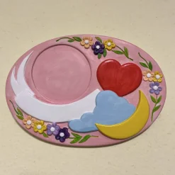 Online Geburtstafel bemalt  oder als Rohling ca. 15x20cm - Gipsfigur mit Anhänger zum selber bemalen - Türschild Geburtstag Geschenke