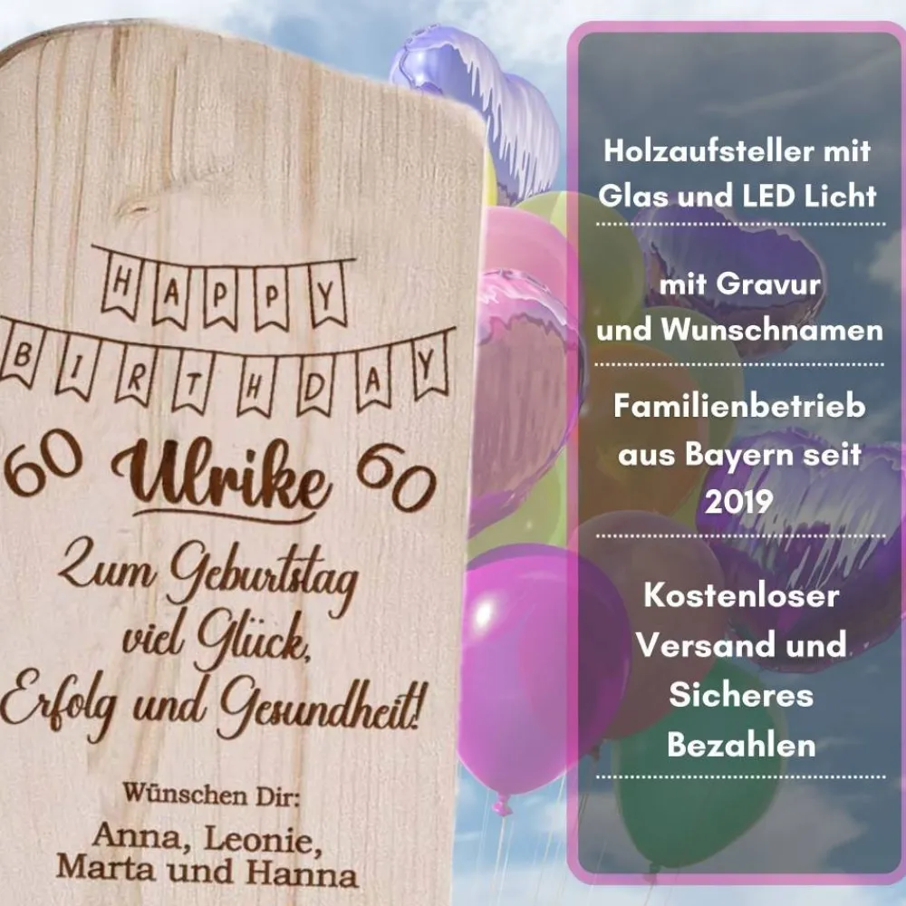 Best Geburtstagsgeschenk Holzschild personalisiert mit Namen und dem Alter ( Jedes Alter) Geschenke