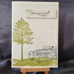Clearance Geburtstagskarte - Geschenk zum Geburtstag - Geburtstagskarte mit Auto - Karte mit Bäume - Geschenk - Schwarz Grün Beige Glückwunschkarten