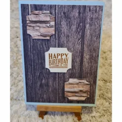 Best Geburtstagskarte " Happy Birthday to You " Holzoptik , Steinoptik Glückwunschkarten