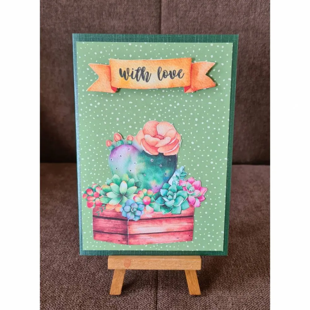 Clearance Geburtstagskarte " With love " Blumenkiste, Blumen Glückwunschkarten