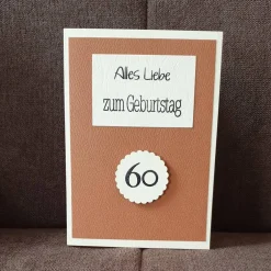 Sale Geburtstagskarte " 60ziger " Alles Liebe zum Geburtstag , Lederoptik Glückwunschkarten