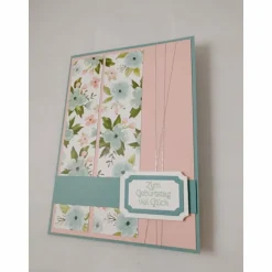 Clearance Geburtstagskarte "Blumen" in rosé und blau Glückwunschkarten