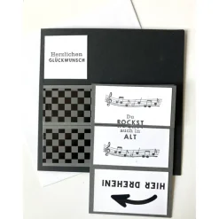 Sale Geburtstagskarte 3D Drehkarte Wendekarte Handarbeit Musiker Schlagzeug Männer Vatertag Glückwunschkarten