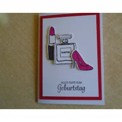 Sale Geburtstagskarte Glückwunschkarte Geburtstag  Grußkarte Frau Geburtstag Mädchen,Teenager Lippenstift Schuh Glückwunschkarten