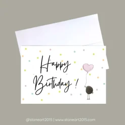 Clearance Geburtstagskarte HAPPY BIRTHDAY Konfetti - Mini Steinbild mit Umschlag Glückwunschkarten