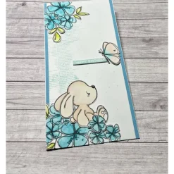 Best Geburtstagskarte im Aquarell - Look „Happy Birthday“ Grußkarte Karte Mädchen Kinder Geburtstag Blumen Bär blau Handmade Glückwunschkarten