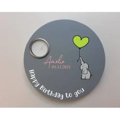 Sale Geburtstagslicht | Geburtstagsbrett grau / Elefant Geschenke