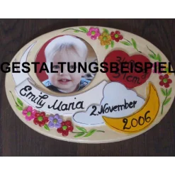 Geschenke|Lilly-ART_Bauchabdrücke Geburtsteller Blümchen, Gips zum selbstbemalen