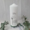 Gedenkkerze - Trauerkerze mit Pusteblume und Trauerspruch Trauerkerzen