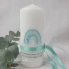 Gedenkkerze - Trauerkerze Kind mit Regenbogen - Mint Trauerkerzen