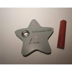 New Gedenklicht für Sternenkind | Erinnerungslicht | Geschenk nach Fehlgeburt | Kondolenzgeschenk | grauer Stern Mutmacher