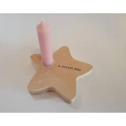 Online Gedenklicht für Sternenkind | Erinnerungslicht | Geschenk nach Fehlgeburt | Kondolenzgeschenk | Stern aus Holz mit Kerze Mutmacher